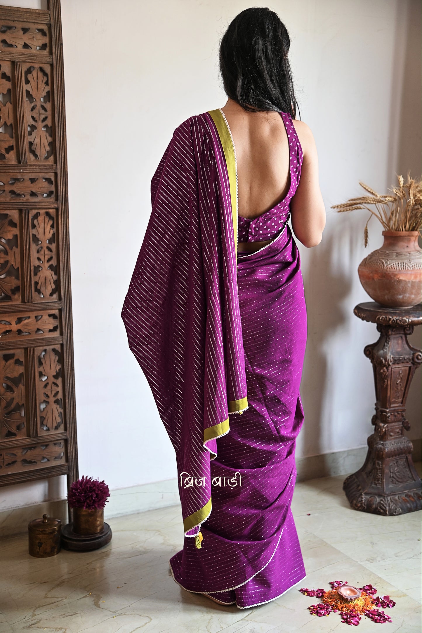 KASHVI- Handcrafted Mulmul Saree