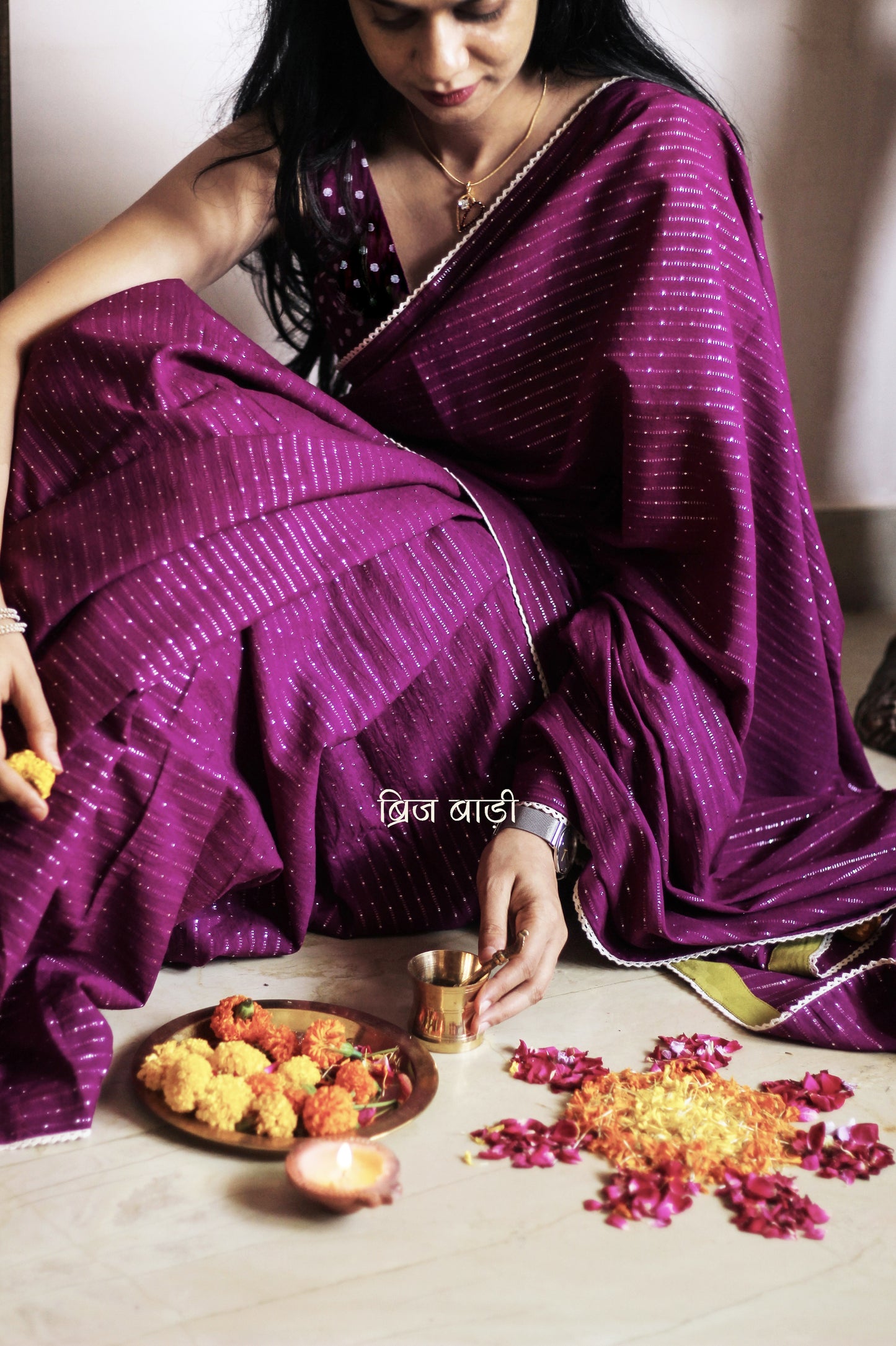 KASHVI- Handcrafted Mulmul Saree