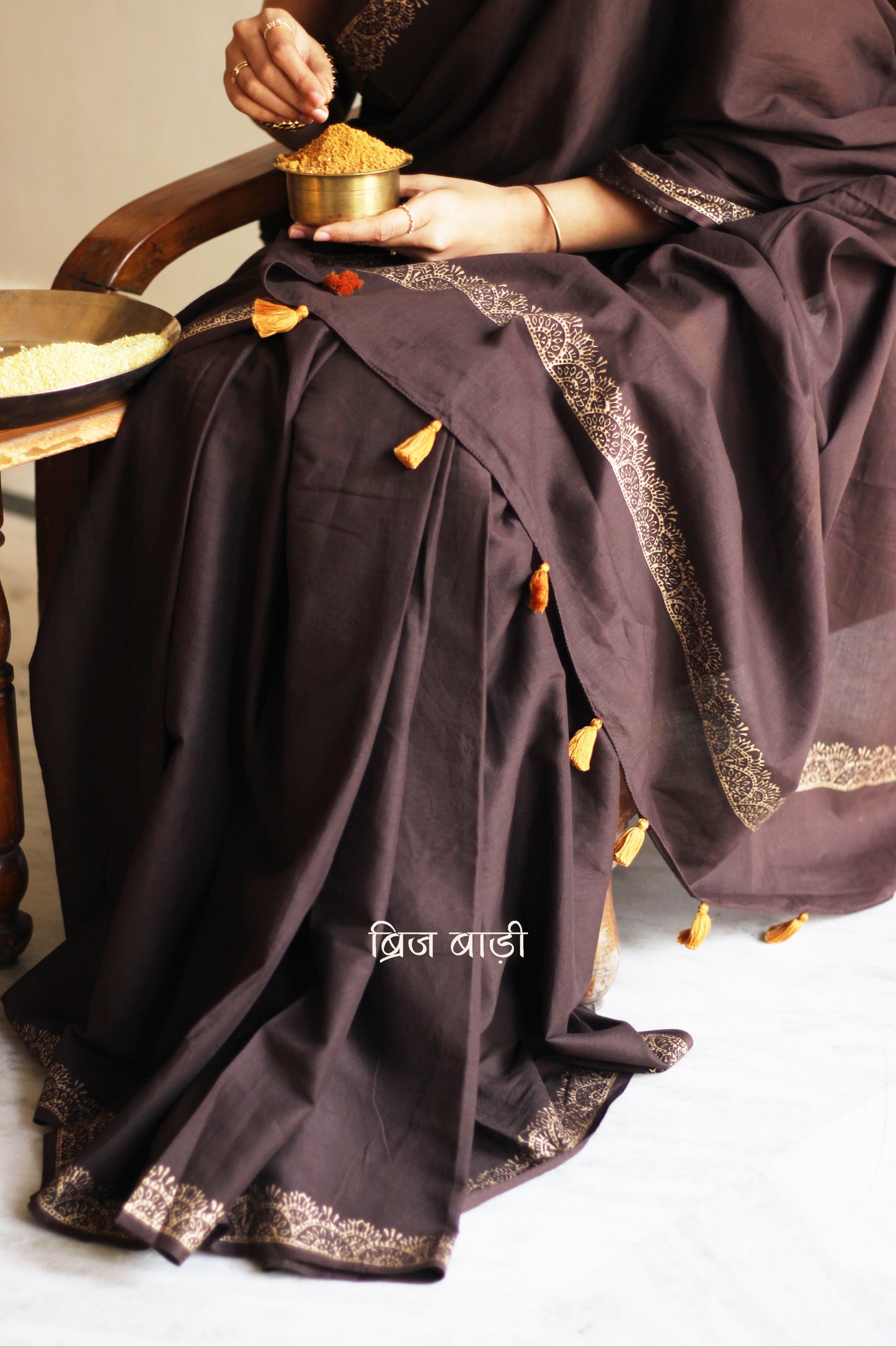 URVIJA- Handcrafted Mulmul Saree