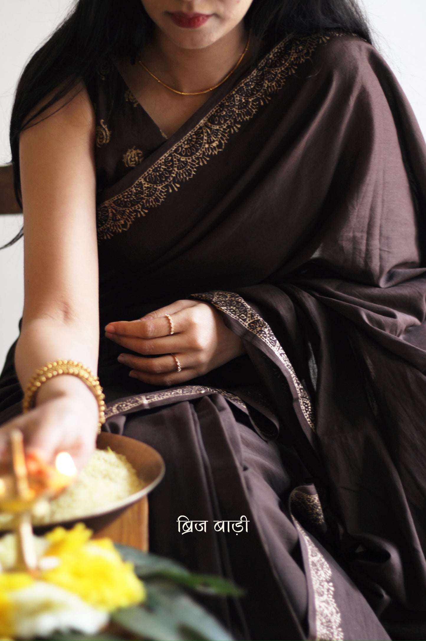 URVIJA- Handcrafted Mulmul Saree