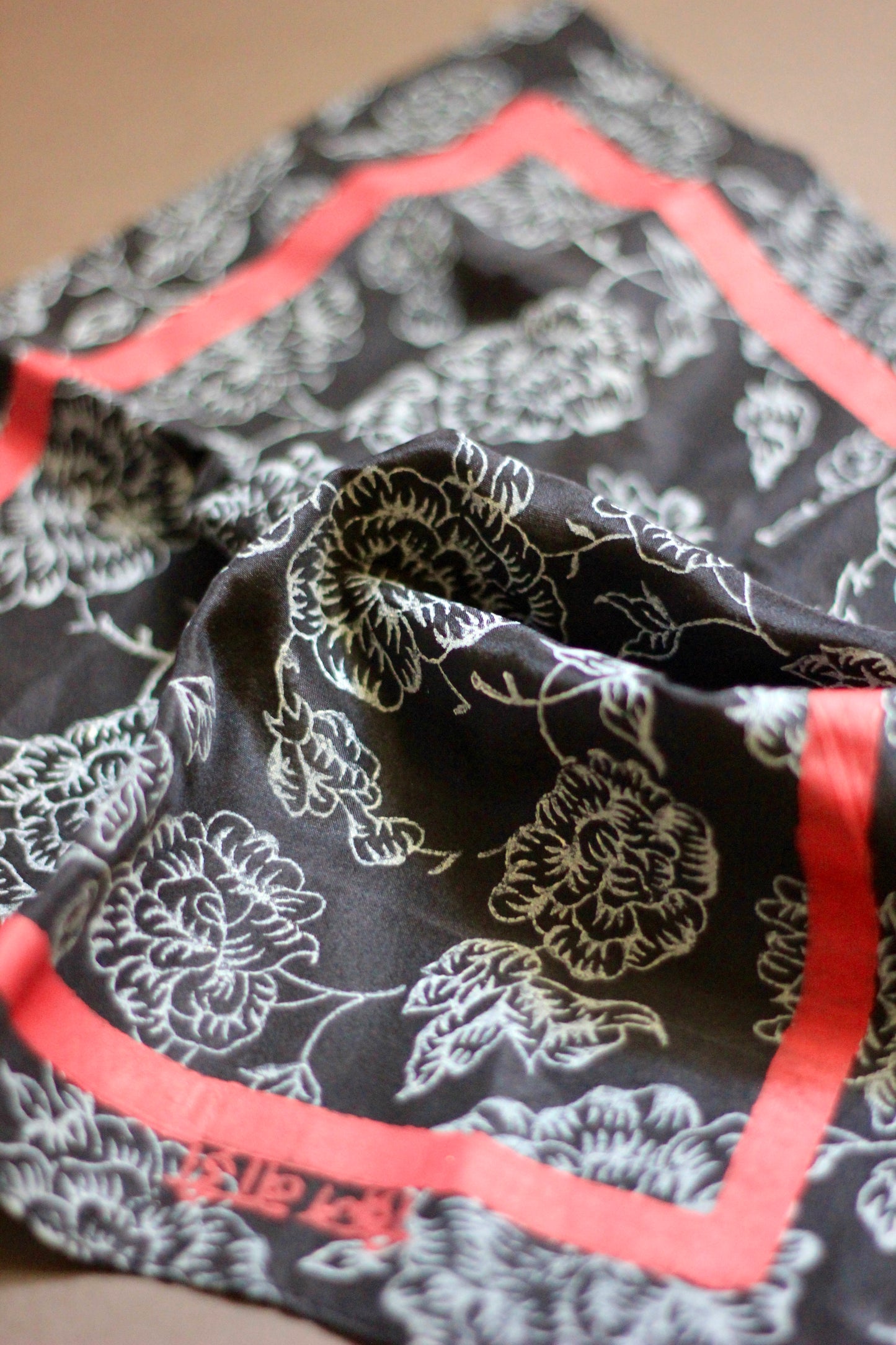 Ekaveer Black Pure Silk Pocket Square | Hand Block Printed for Men