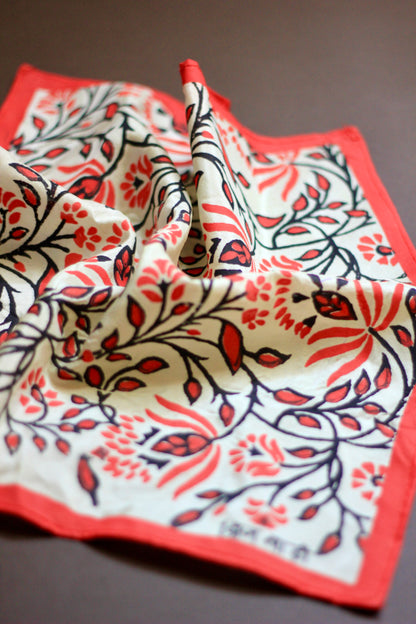 Bodhi Butterscotch Yellow Pure Silk Pocket Square | Hand Block Printed
