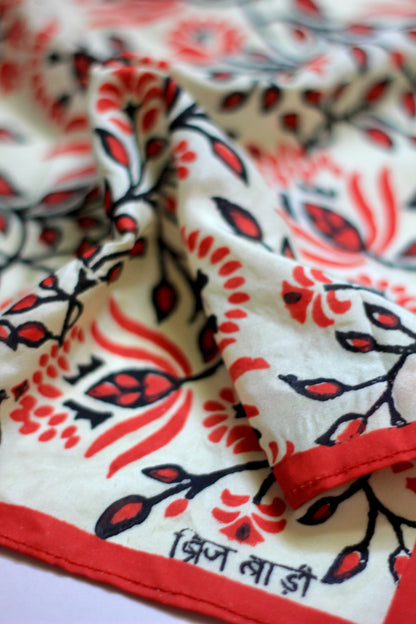 Bodhi Butterscotch Yellow Pure Silk Pocket Square | Hand Block Printed