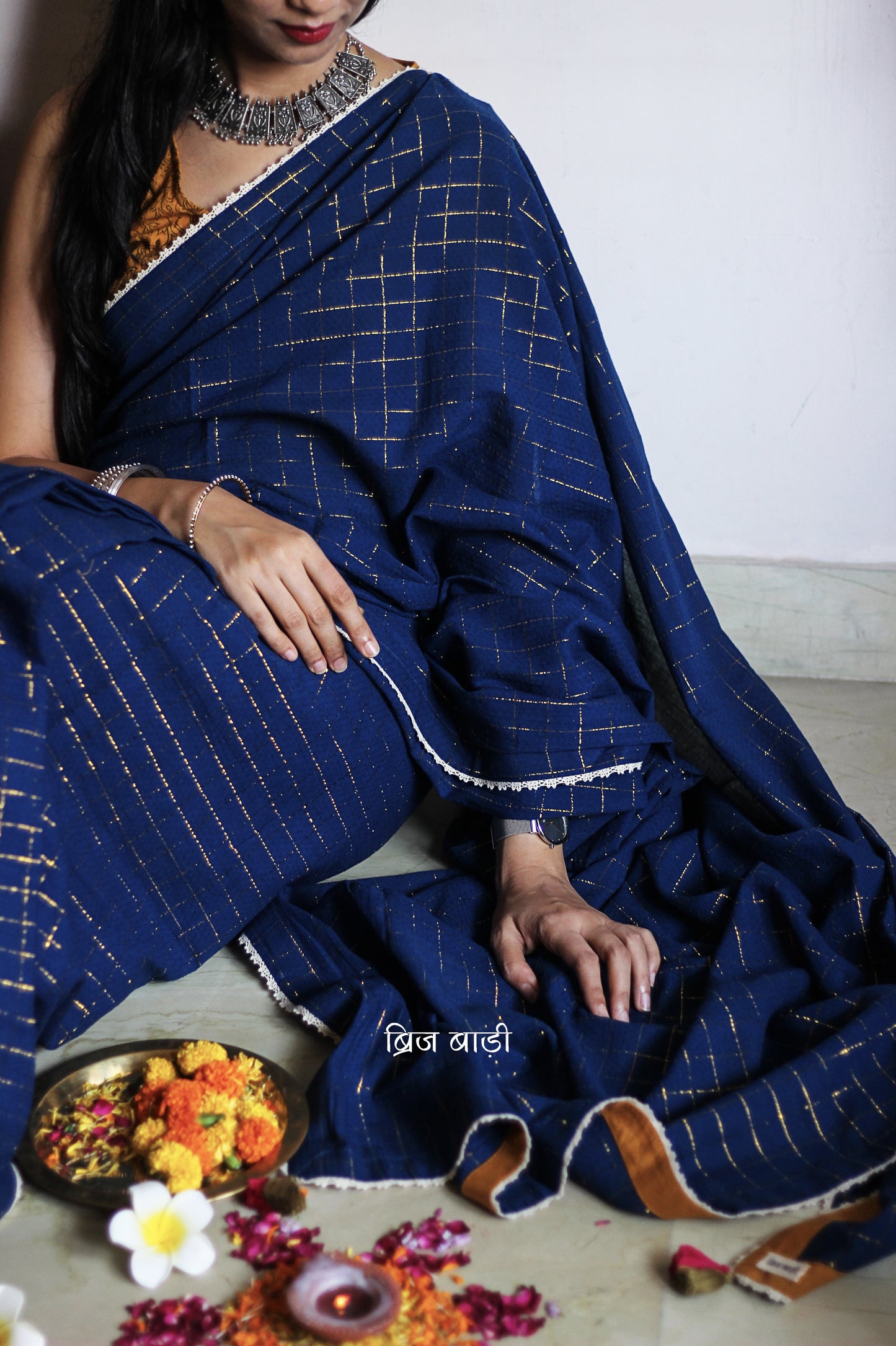 INDRANI- Handcrafted Mulmul Saree