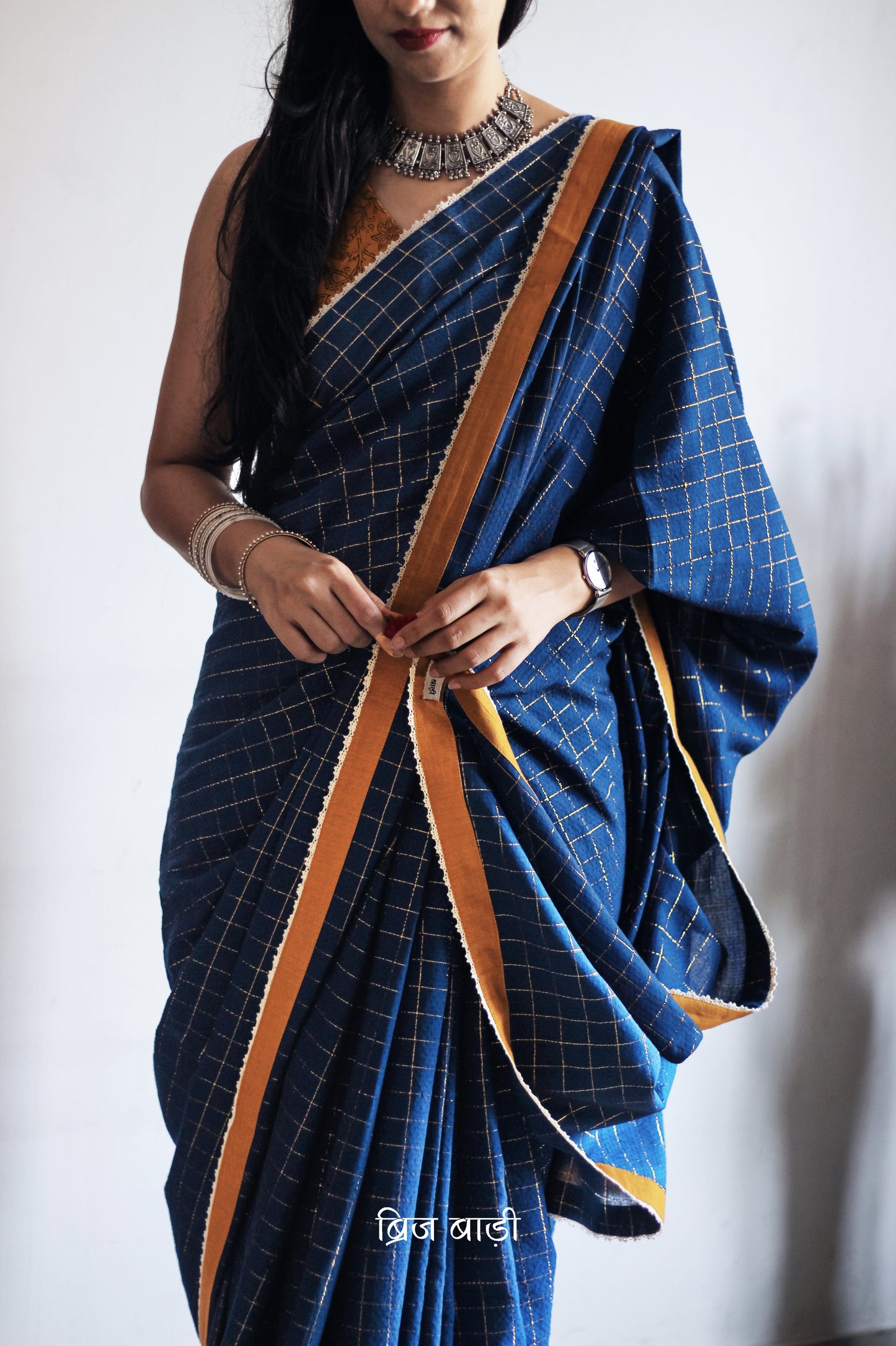 INDRANI- Handcrafted Mulmul Saree