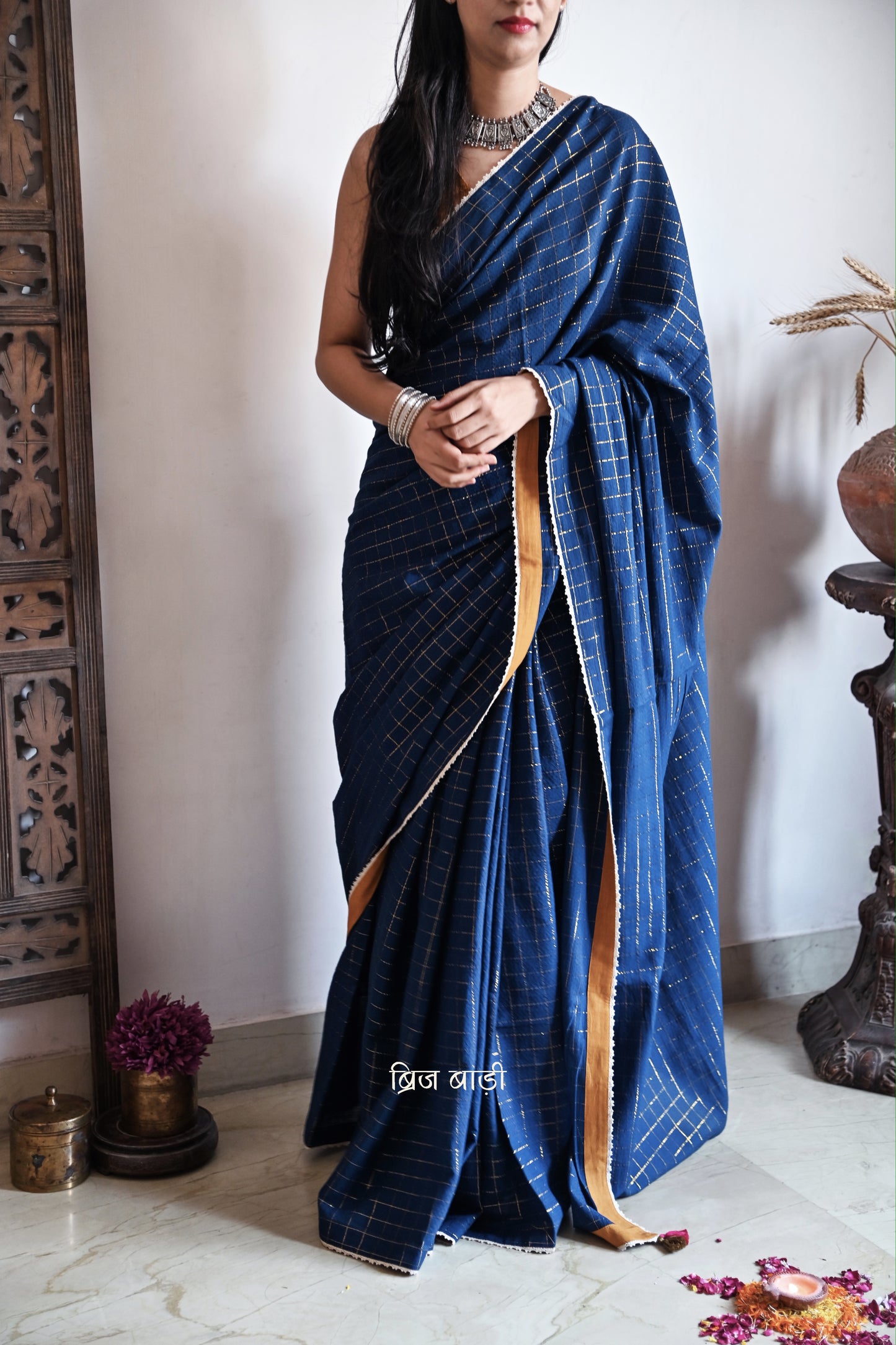 INDRANI- Handcrafted Mulmul Saree