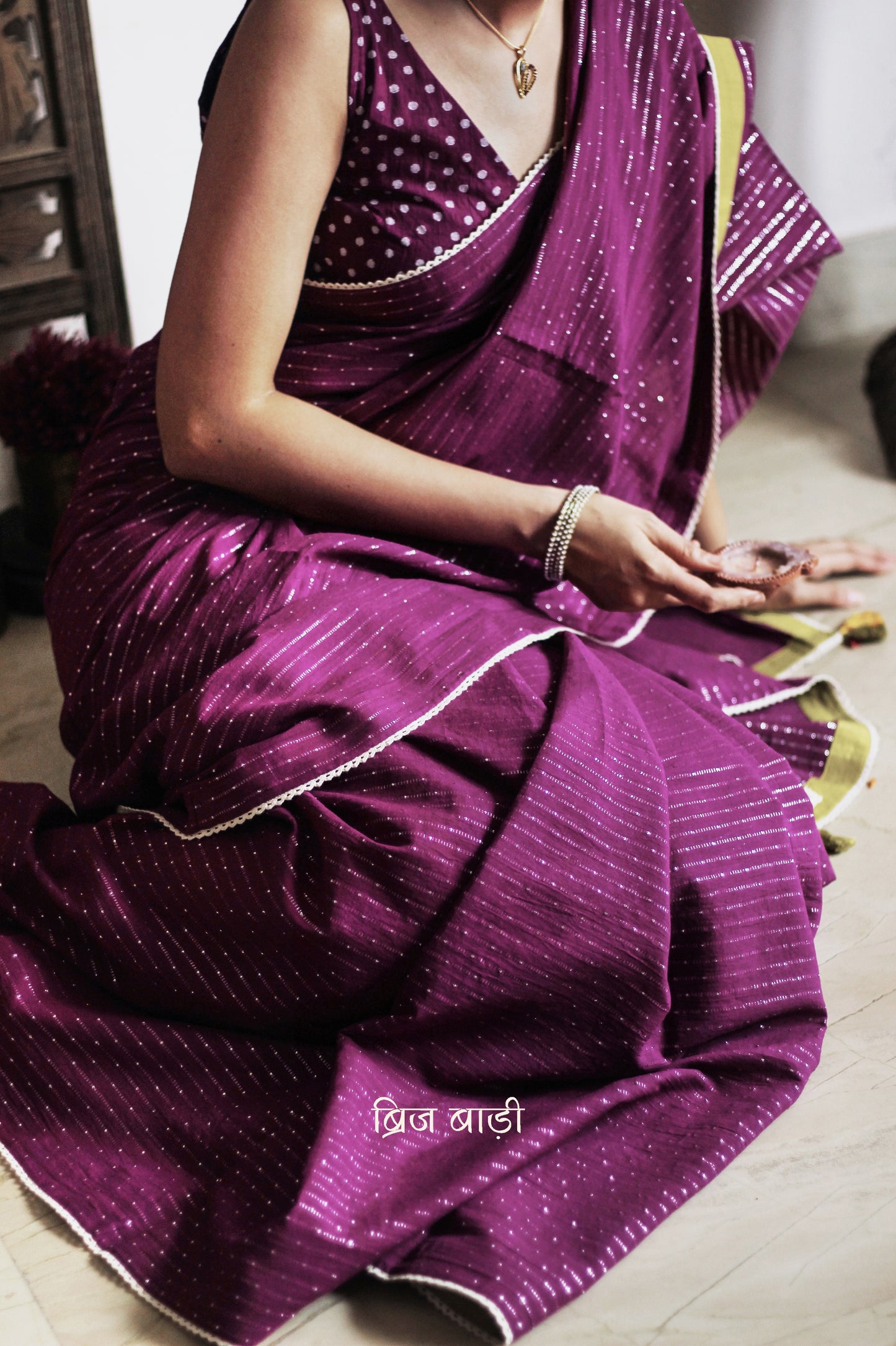 KASHVI- Handcrafted Mulmul Saree