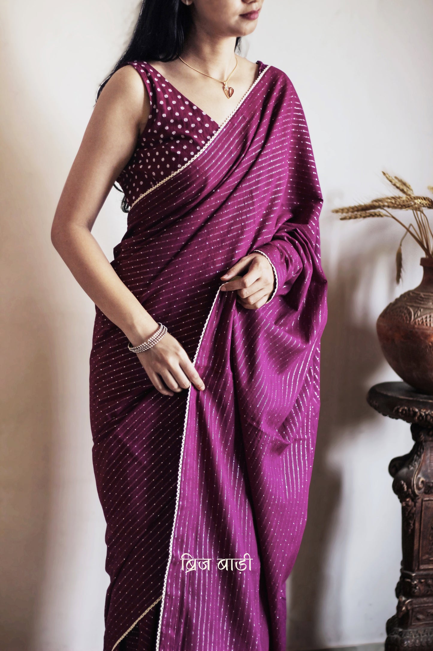 KASHVI- Handcrafted Mulmul Saree