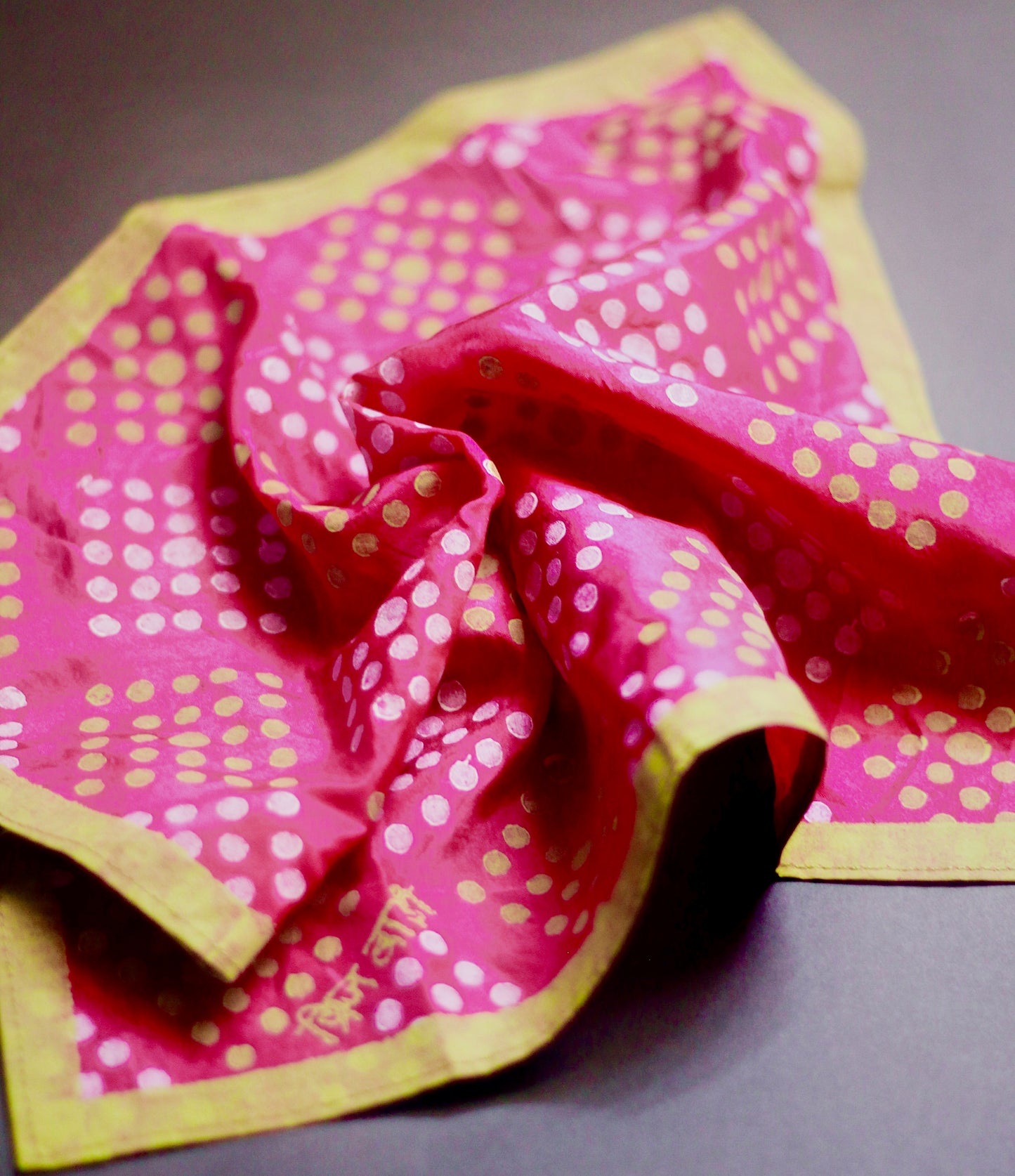 Adhrit Pink Pure Silk Pocket Square | Hand Block Printed