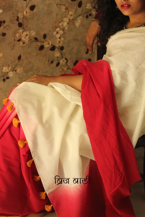 SHANKHMUKHI- Handcrafted Mulmul Saree