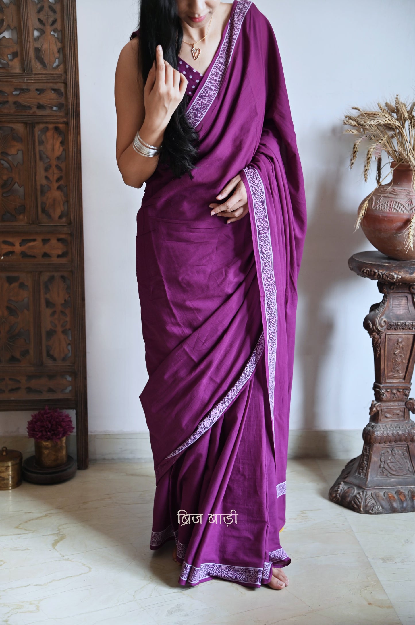 Brij Bari Saree Mulmul Saree Cotton Saree Hand Block Print Price Handcrafted Artisan Office Saree Festive Saree Regular 