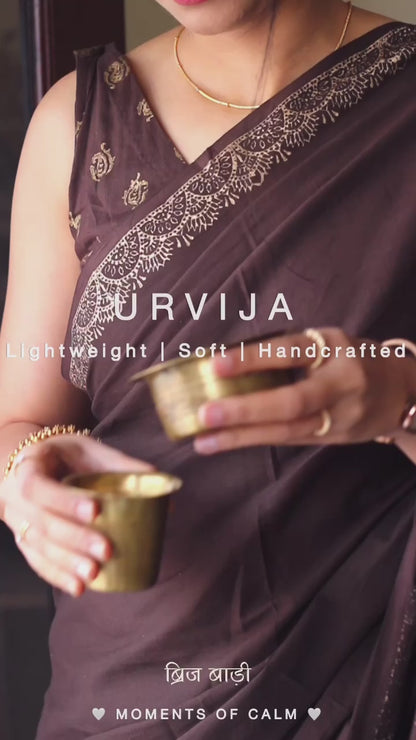 URVIJA- Handcrafted Mulmul Saree