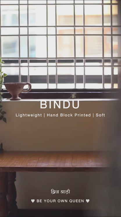 BINDU- Handcrafted Mulmul Saree