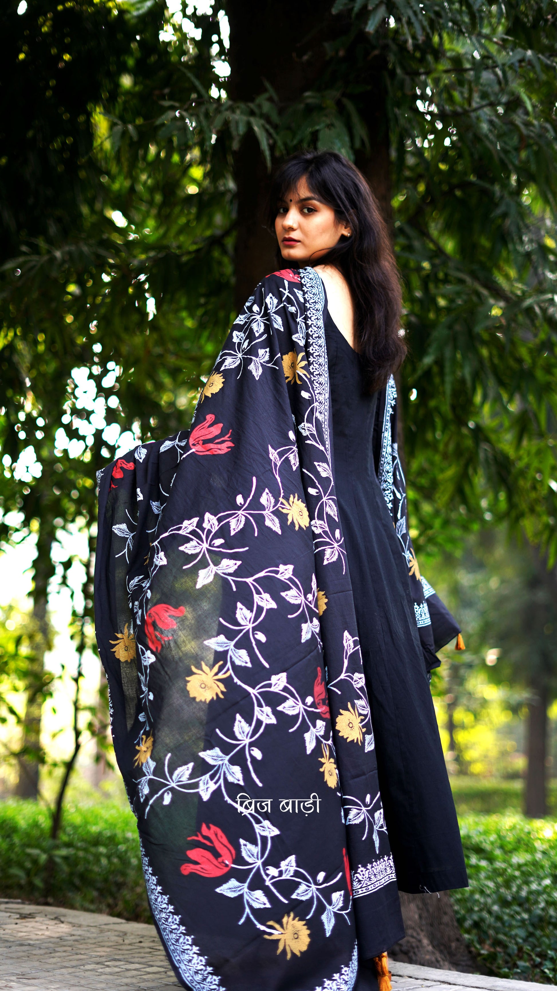 Hand block printed cotton mulmul dupatta adding a pop of colour to your outfit. Free Shipping Pan India