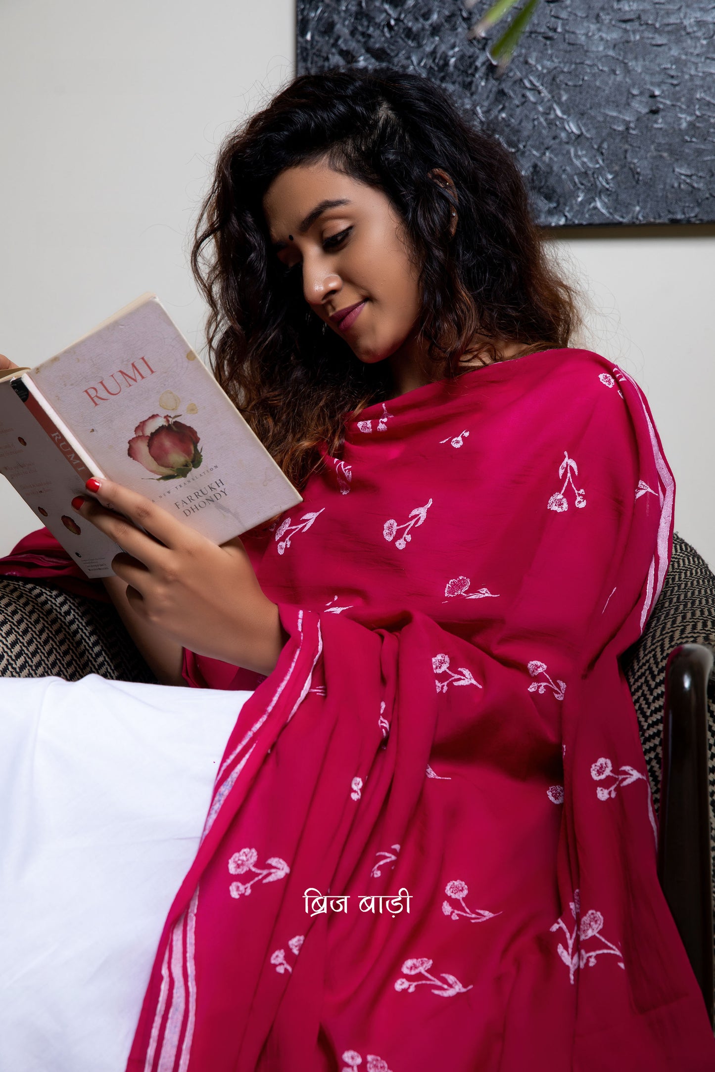Pink soft and light-weight cotton dupatta by Brij Bari hand block printed with a delicate floral pattern creating a fresh and timeless look. Made from breathable, airy cotton fabric, this dupatta is perfect to pair with suits, kurtas, or casual ethnic outfits, adding an elegant handcrafted accent to your everyday or festive wear. The pallu is detailed with charming light green handmade thread tassels, adding a subtle pop of colour and artisanal finish. 