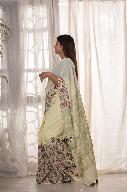 Hand Block Printed Cotton Mulmul Saree. Handcrafted by artisans of India. COD Available. Free Shipping Pan India